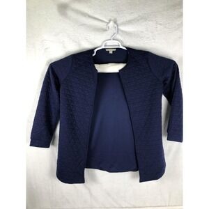 Sunny Leigh Jacket Womens Medium Quilted Open‎ Front Lightweight Cardigan